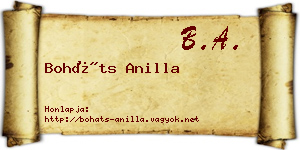 Boháts Anilla névjegykártya
